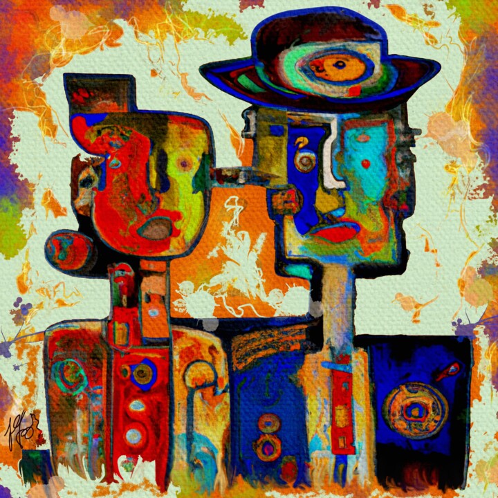 Caballero y Caballera 绘画, 39.4x39.4 in