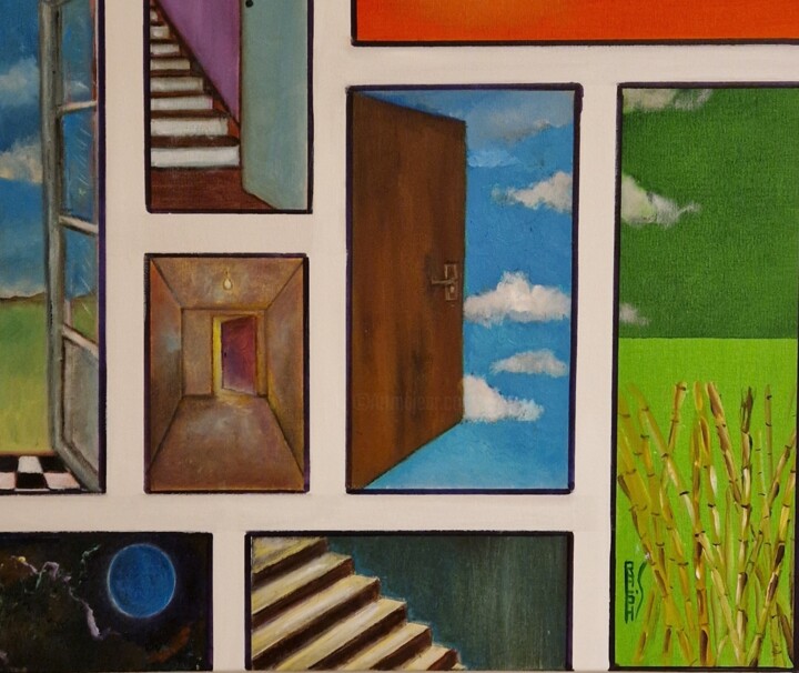 Peinture intitulée "Perception du bonhe…" par Ralph.S, Œuvre d'art originale, Huile