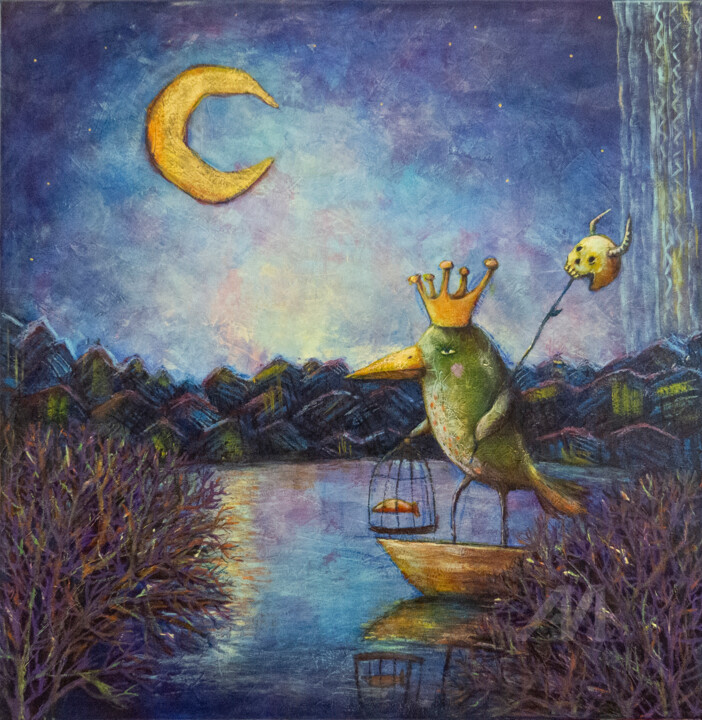 The Night Hunter 绘画, 27.6x27.6 in
