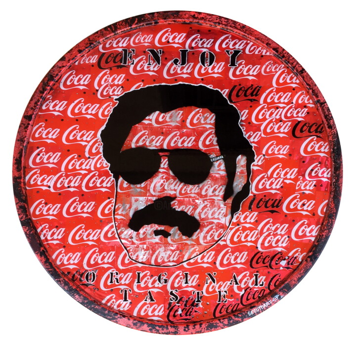 绘画 标题为“ENJOY COCA, ORIGINA…” 由Segutoart, 原创艺术品, 喷漆 安装在木板上