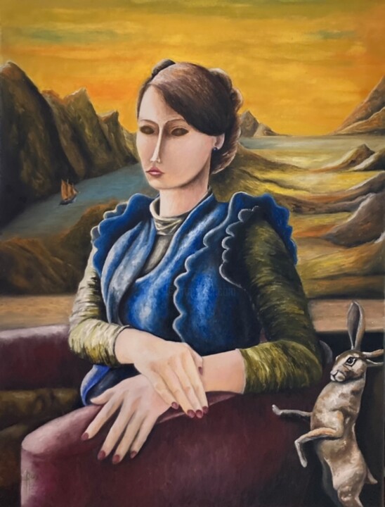 La Donna e il nuovo mondo 绘画, 28.7x21.3 in