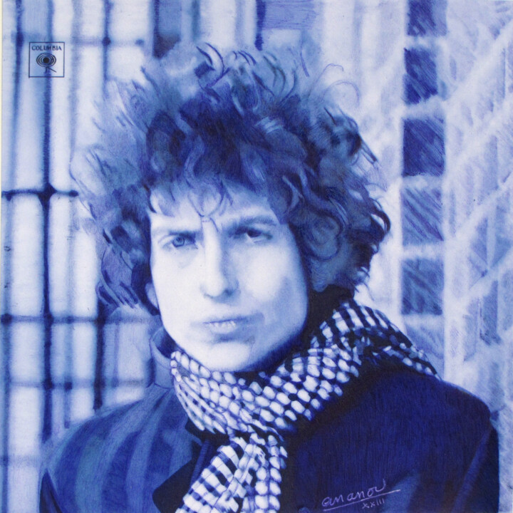 Bob Dylan Blonde on Blonde 图画, 13x13 in