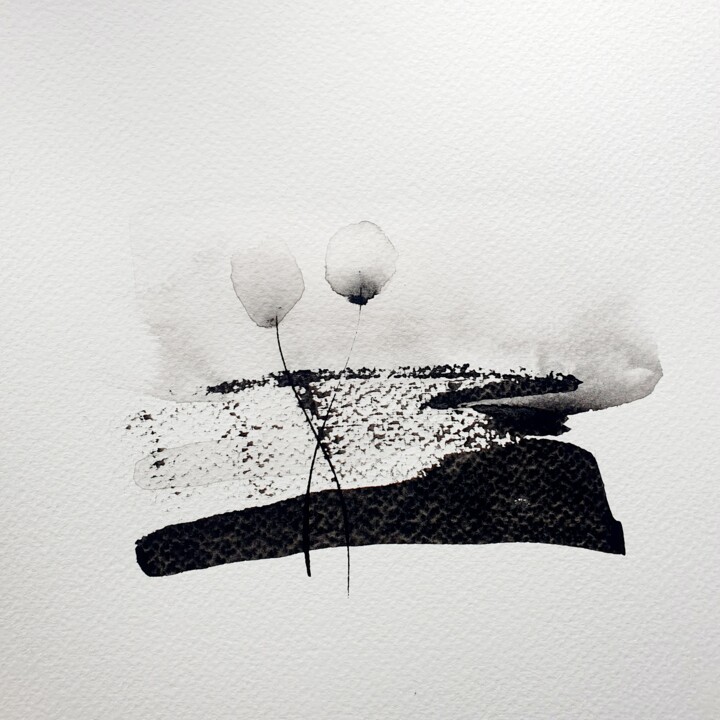 Peinture intitulée "Lovescape (2)" par Isabelle Mignot, Œuvre d'art originale, Encre