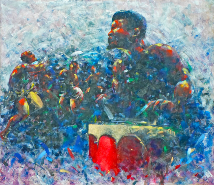 African Beat 绘画, 43.3x51.2 in