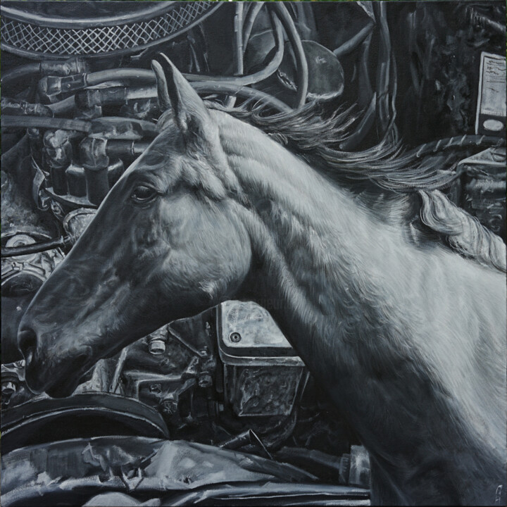 vigorous horse 绘画, 39.4x39.4 in