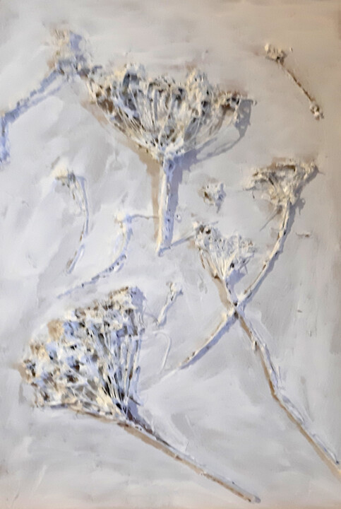 Sculptuur getiteld "Bas-relief "White s…" door Poly, Origineel Kunstwerk, Acryl Gemonteerd op Houten paneel