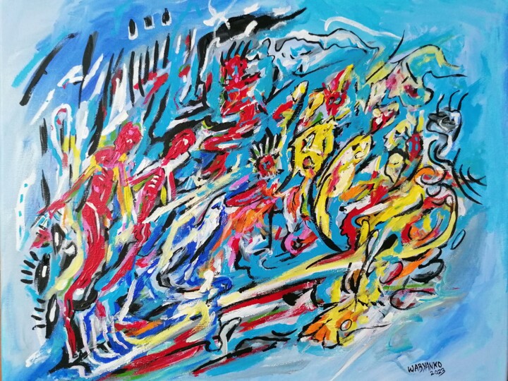 Peinture intitulée "February Ghost" par Wabyanko, Œuvre d'art originale, Acrylique Monté sur Châssis en bois