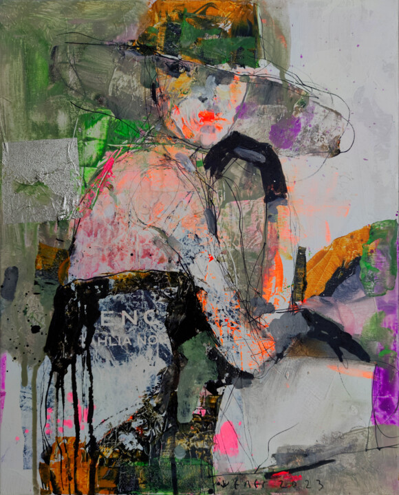 Pittura intitolato "The Coquette" da Viktor Sheleg, Opera d'arte originale, Acrilico Montato su Telaio per barella in legno