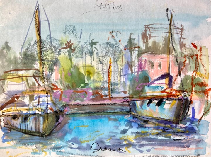 Antibes 绘画, 9.5x12.6 in