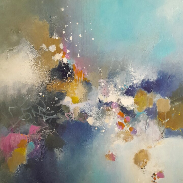 Peinture intitulée "La forme de l'eau" par Roselyne Dupetitpre, Œuvre d'art originale, Acrylique Monté sur Châssis en bois