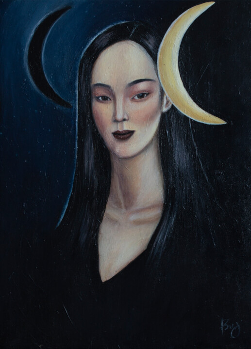 Картина под названием "Keep your eyes on m…" - Sneja Malinovskaya, Подлинное произведение искусства, Акрил