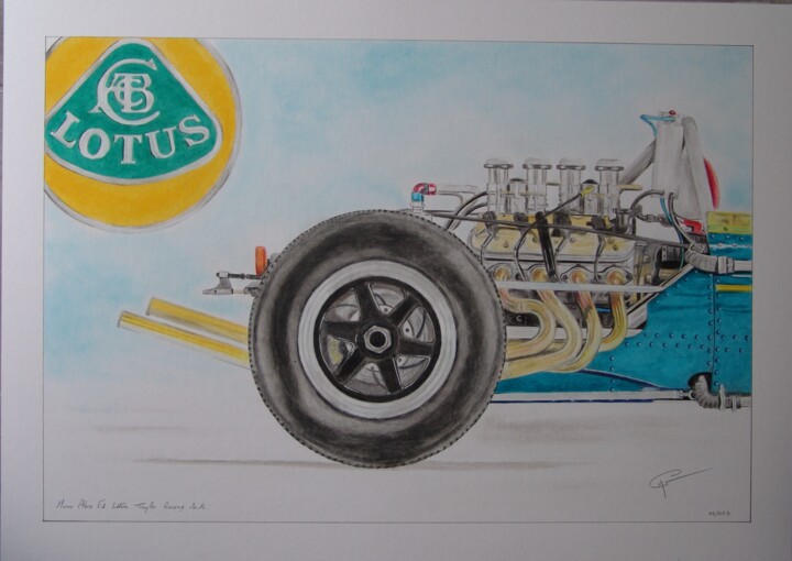 dessin moteur voiture F1 lotus Taylor Racing 2014 图画, 19.7x27.6 in