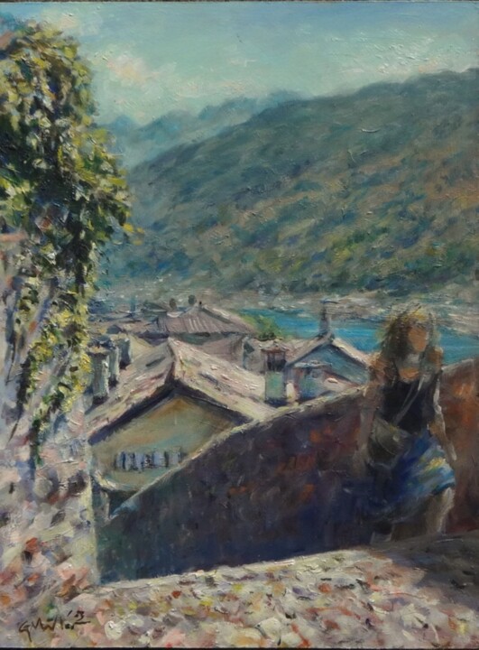 제목이 "Rooftops"인 미술작품 Gerry Miller로, 원작, 기름