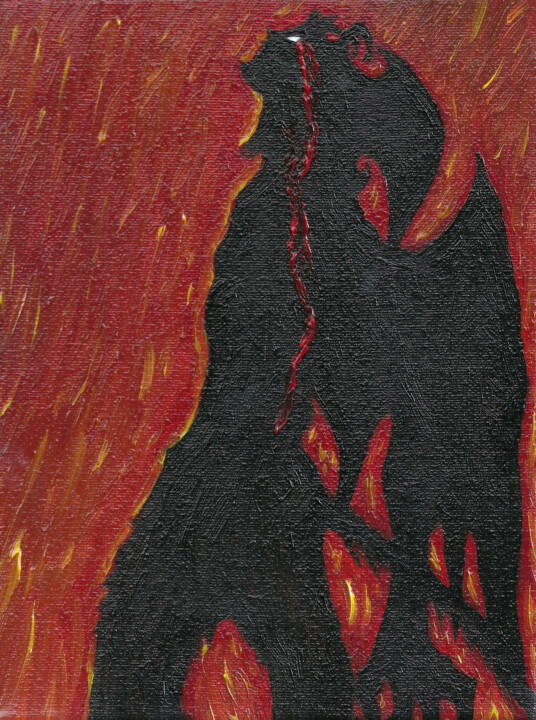Devilman 绘画, 9.5x7.1 in