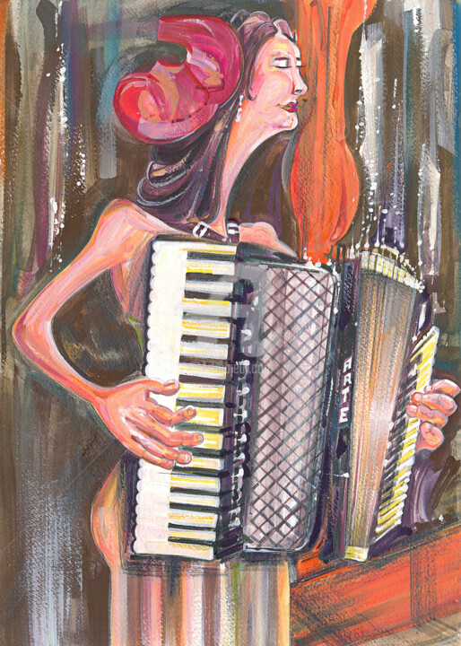 Painting titled "FORRÓ PÉ DE SERRA C…" by Flávio Miranda, Original Artwork, Gouache