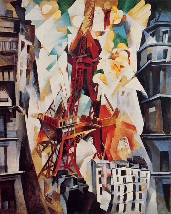 Champs de Mars: La tour rouge 绘画, 63.3x50.6 in