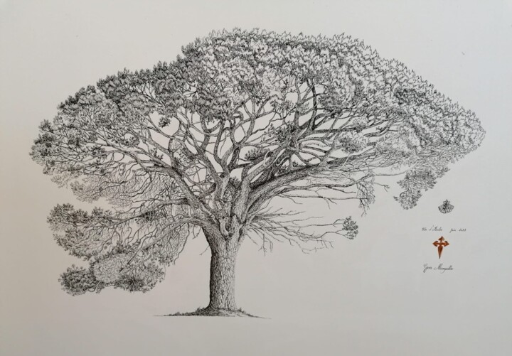 Desenho intitulada "Entre Arles et Comp…" por Luis Margallo, Obras de arte originais, Tinta