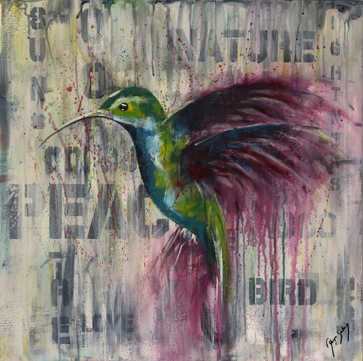 Bird 绘画, 27.6x27.6 in