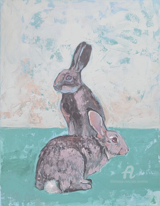 Hare painting 绘画, 19.7x15.8 in