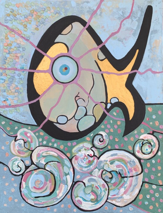 Fish painting 绘画, 19.7x15.8 in