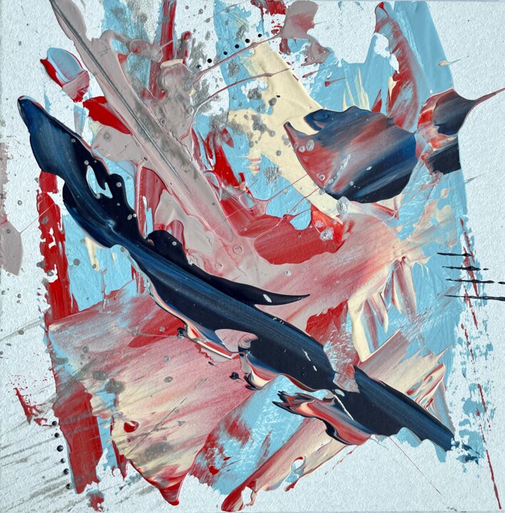 Abstract painting Big fish Modern art Contemporary art 绘画, 5.9x5.9 in