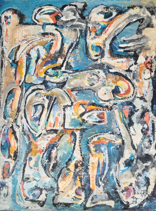 Homo Deus (8,2023) 绘画, 28x22 in