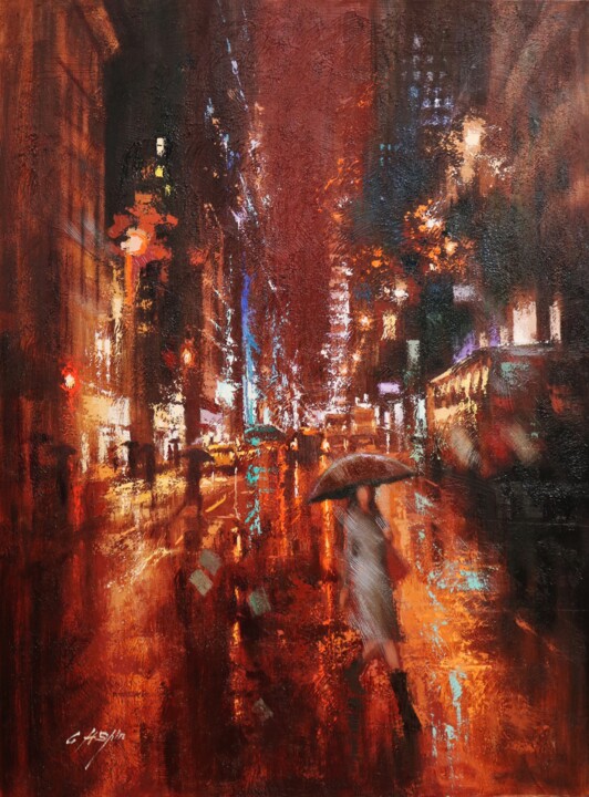 A Night Walk 绘画, 40x30 in