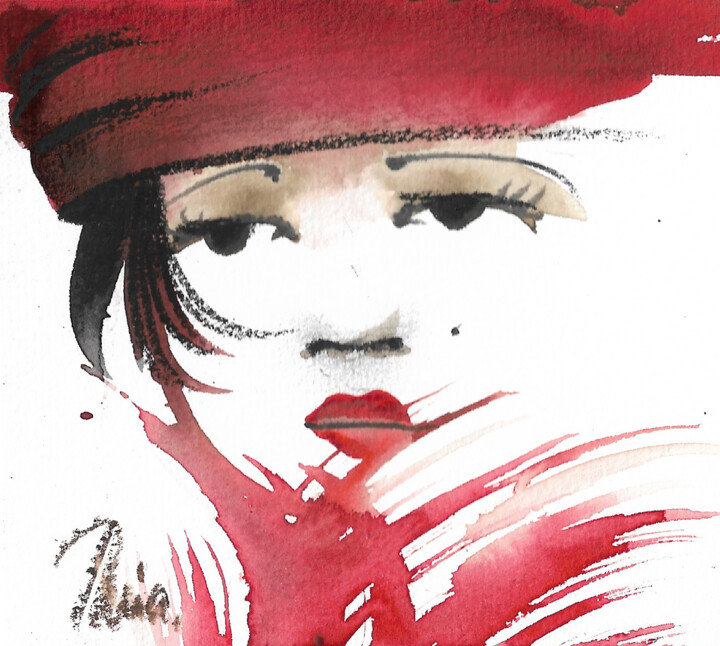 Girl V 图画, 3.9x3.9 in