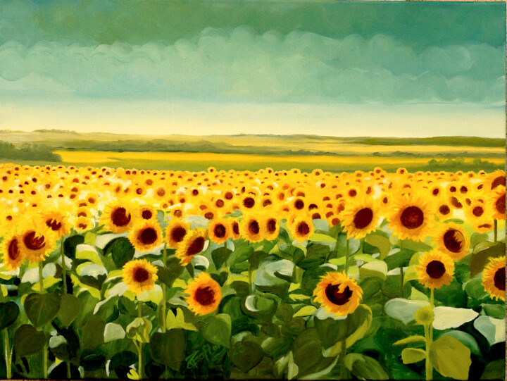 Sunflowers 1 绘画, 23.6x31.5 in