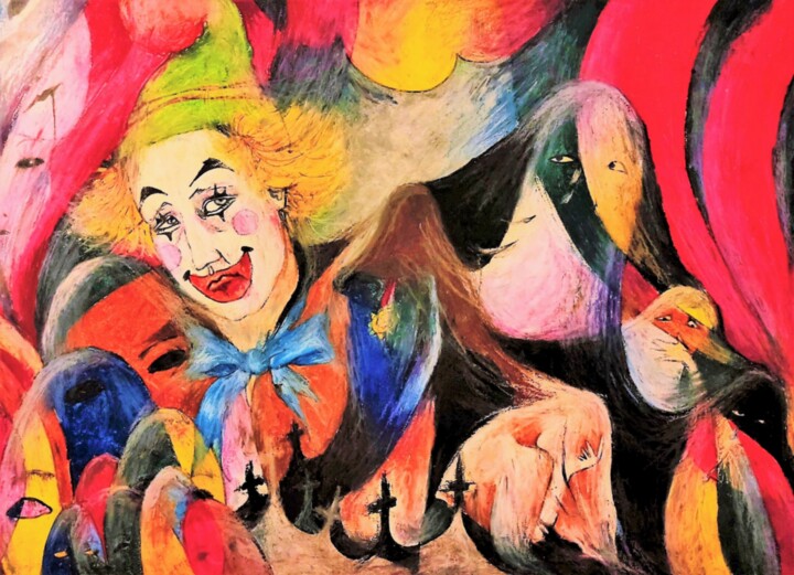 Masqués, démasqués / Masked, unmasked 绘画, 17.1x23.6 in