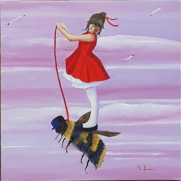 Un'ape per amica 绘画, 15.8x15.8 in