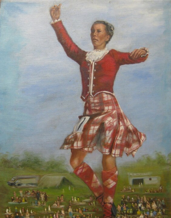 Scottish Highland Dancer 绘画, 16x12 in