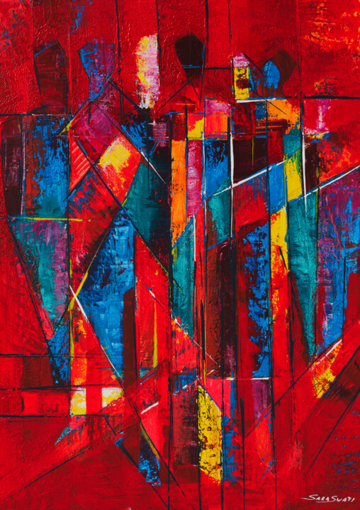 Pintura titulada "Carnival" por Sara Swati, Obra de arte original, Acrílico Montado en Bastidor de camilla de madera