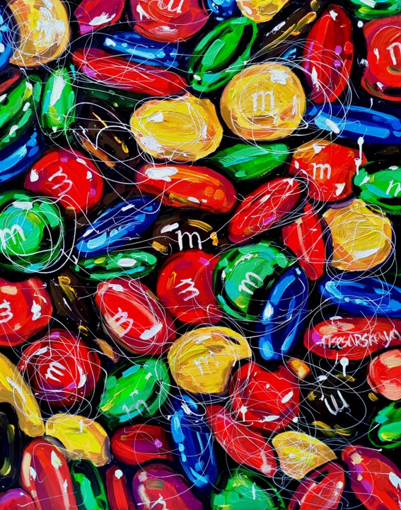 M&M's - food painting 绘画, 36.2x28.7 in
