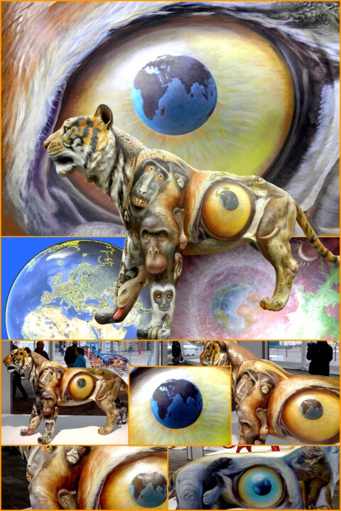 Planète Œil de Tigre sur ma sculpture pour Le Zoo d'Amnévile 摄影