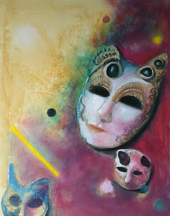 Skulls 绘画, 27.6x21.7 in