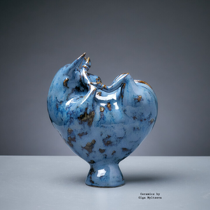 Calf Lapis lazuli 雕塑, 7.1x6.3 in