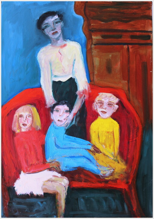 Le sofa rouge 绘画, 36.2x25.6 in