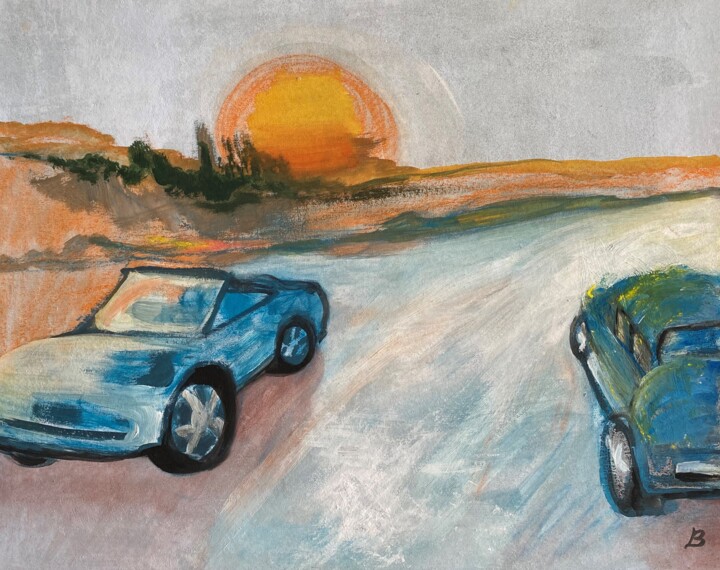 Malerei mit dem Titel "Aussteigen oder nic…" von Brigitte Böhme, Original-Kunstwerk, Acryl