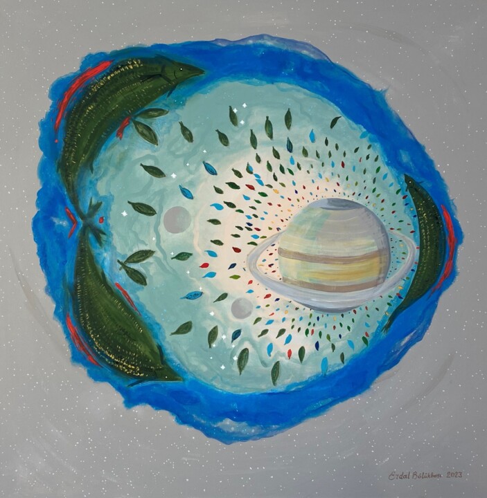 Pisces and Saturn 绘画, 39.4x39.4 in