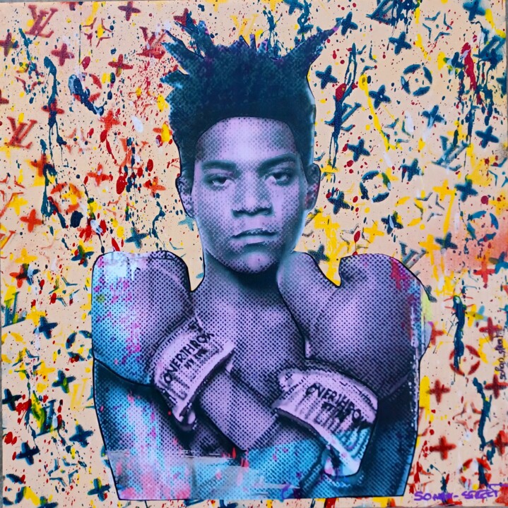 Collages intitulée "BASQUIAT" par Sohan_street, Œuvre d'art originale, Collages