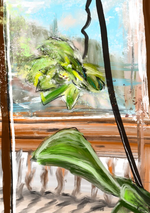 Sunny Sunday and Orhidea 数字艺术, 15.8x11.8 in