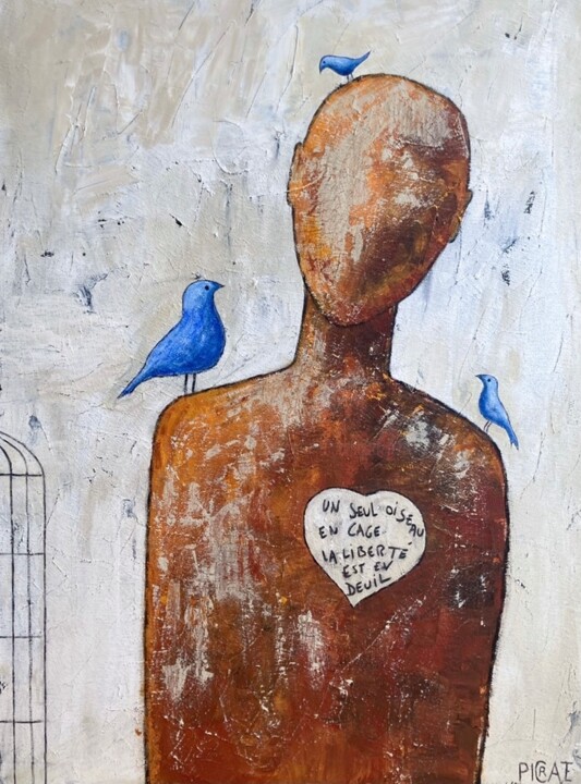 Merci Monsieur Prevert 2 绘画, 31.5x23.6 in