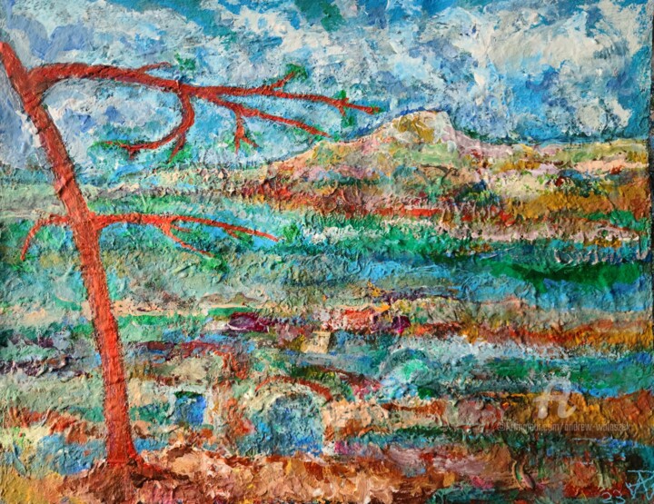 Painting titled "Provence (8,2023)" by Andrew Walaszek, Original Artwork, Acrylic Mounted on Cardboard