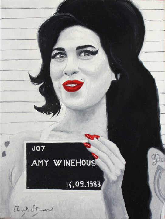 绘画 标题为“Amy” 由Christophe Stephan Durand, 原创艺术品, 油 安装在木质担架架上