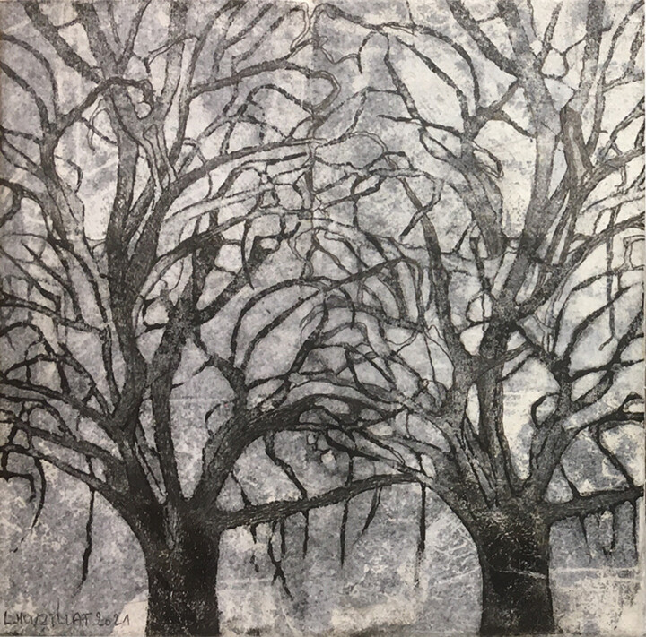 arbre jumeaux Printmaking, 7.9x7.9 in