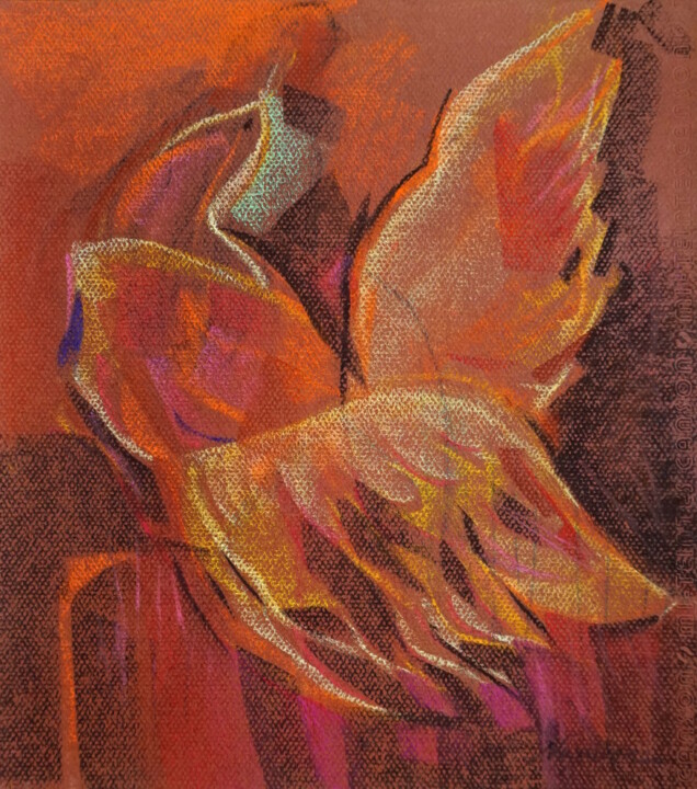 Firebird Drawing, 12.6x11.4 in