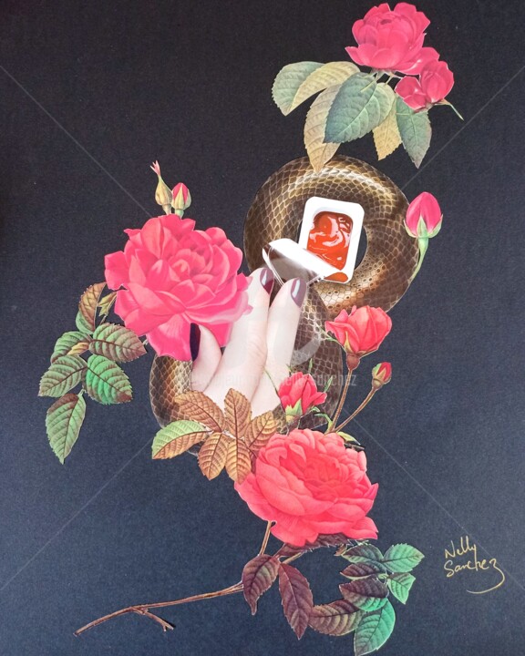 Snake and ketchup 拼贴, 15.8x11.8 in