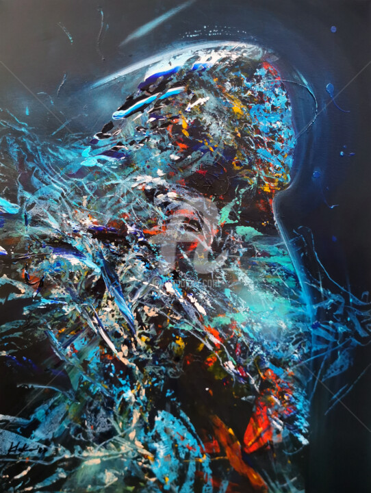 Stuning metaphysical enigmatic abstract angel art by master Картина, 31,5x23,6 in
