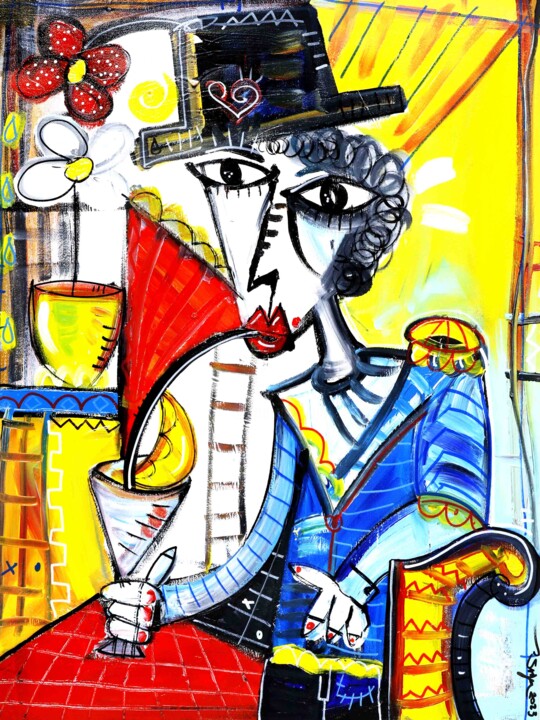 En la Cabeza 绘画, 27.6x19.7 in